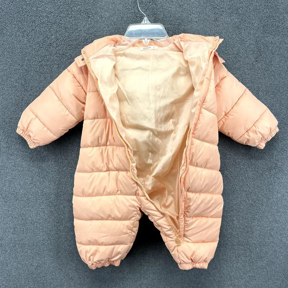 YGM Kids Puffer Bunting Bunny Hooded Winter Snow Suit Infants 9 Salmon‎